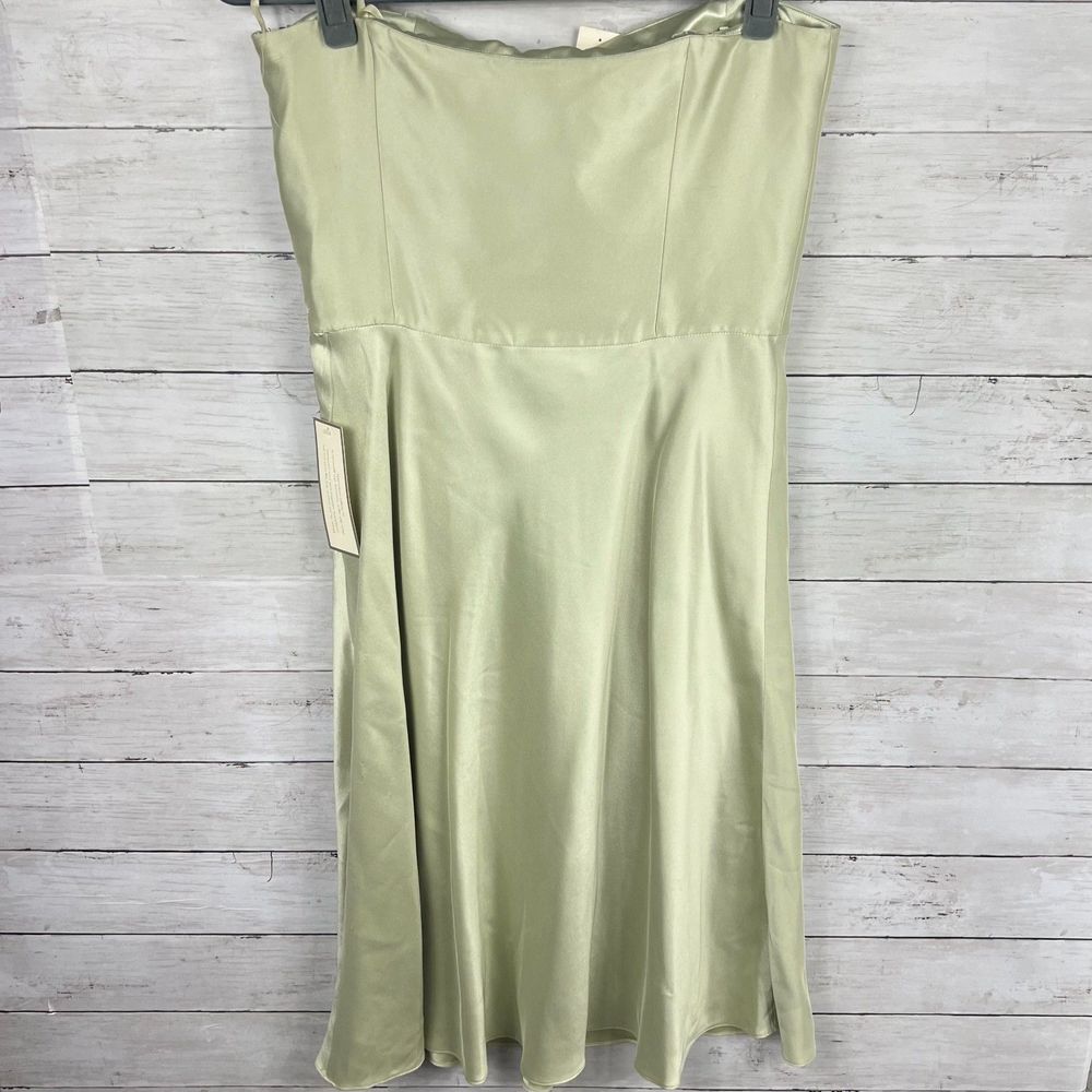 Vintage Ann Taylor Silk Strapless Midi Dress - Picture 2 of 4